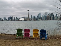 Blick auf Toronto von der Insel Olympic Island